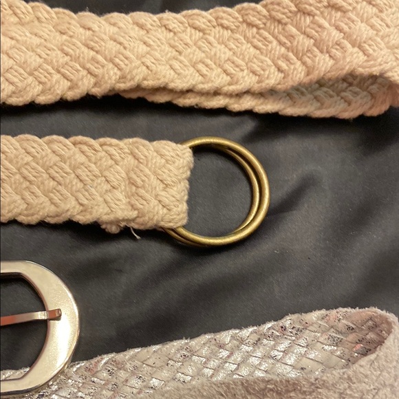 Vintage Elegant Cream and Silver Braided Belt Set - Picture 3 of 16